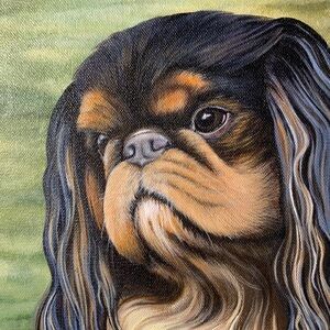 English Spaniel ORIGINAL Painting Canvas Dog Portrait 12x9